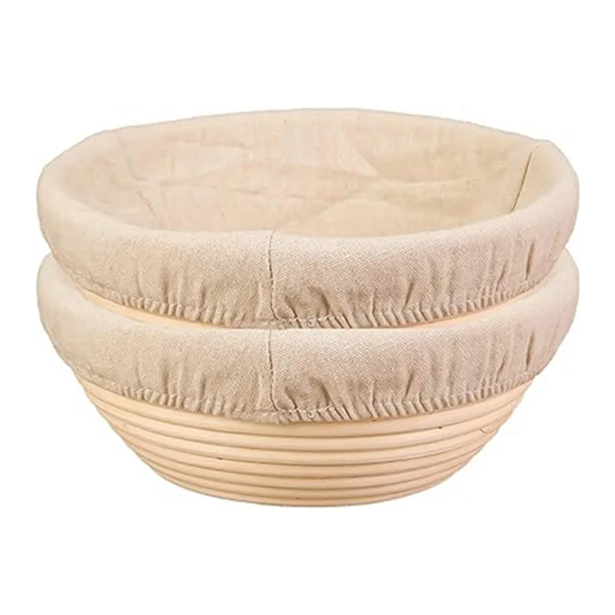 2PCS Bread Proofing Basket Cloth Cover Combination, Bread Protection Basket, Baking Bowl for Sourdough Fermentation