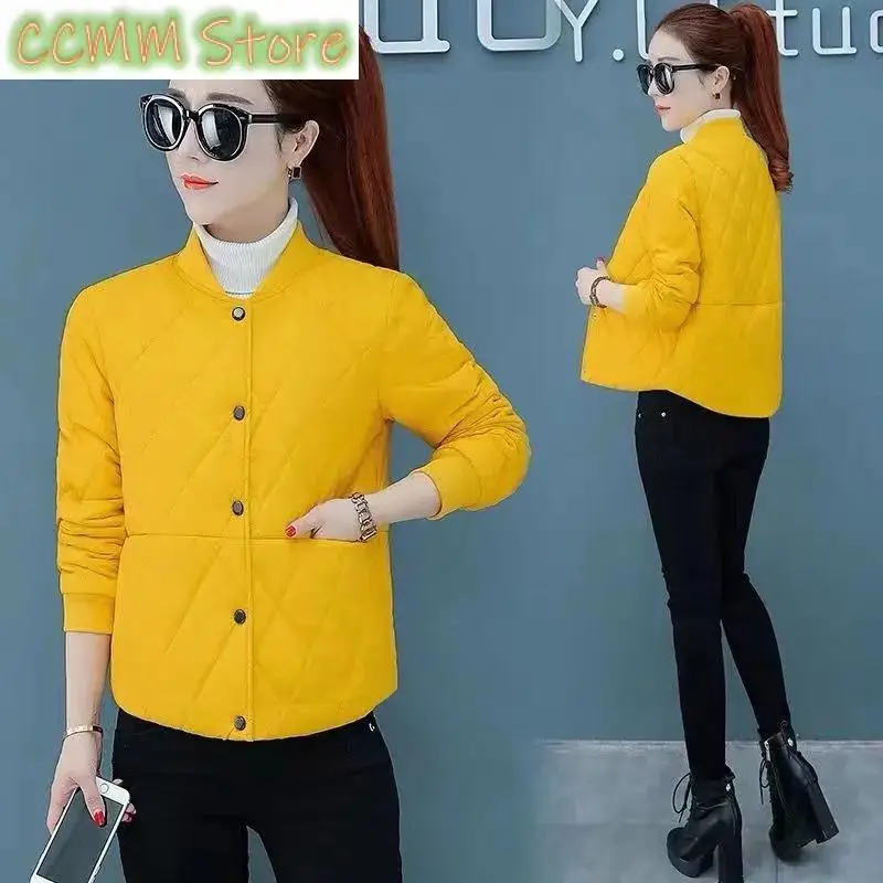 

Autumn Winter Women's New Light Cotton-padded Jacket Down Female Short Parkas Joker Coat Suit Baseball Uniform Overcoat