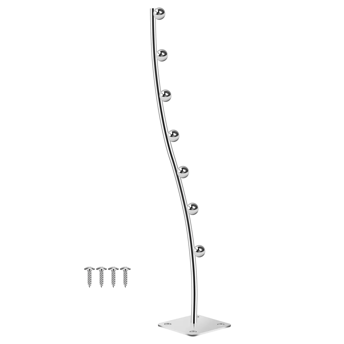 

N87R Wall Mount Waved Waterfall Hanger Rack 7 Beads Garment Display Hooks