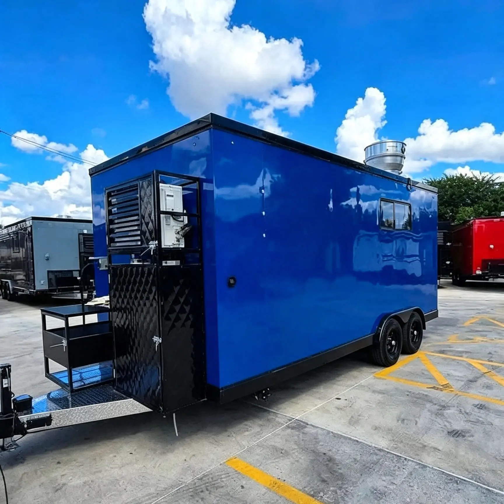 16ft Stainless Steel Fiberglass Food Trailer Snack Food Truck Hotdog Chips Burger Taco Nacho Fries Rust Resistant Festival Fair
