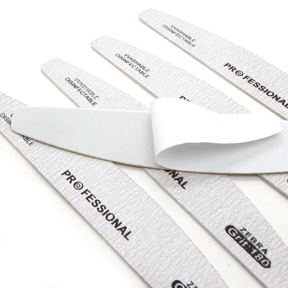 10Pcs Halfmoon Removable Nail Files And Buffer Set 100 180 Grit Nail Supplies For Professional Sanding File Polish Manicure Set