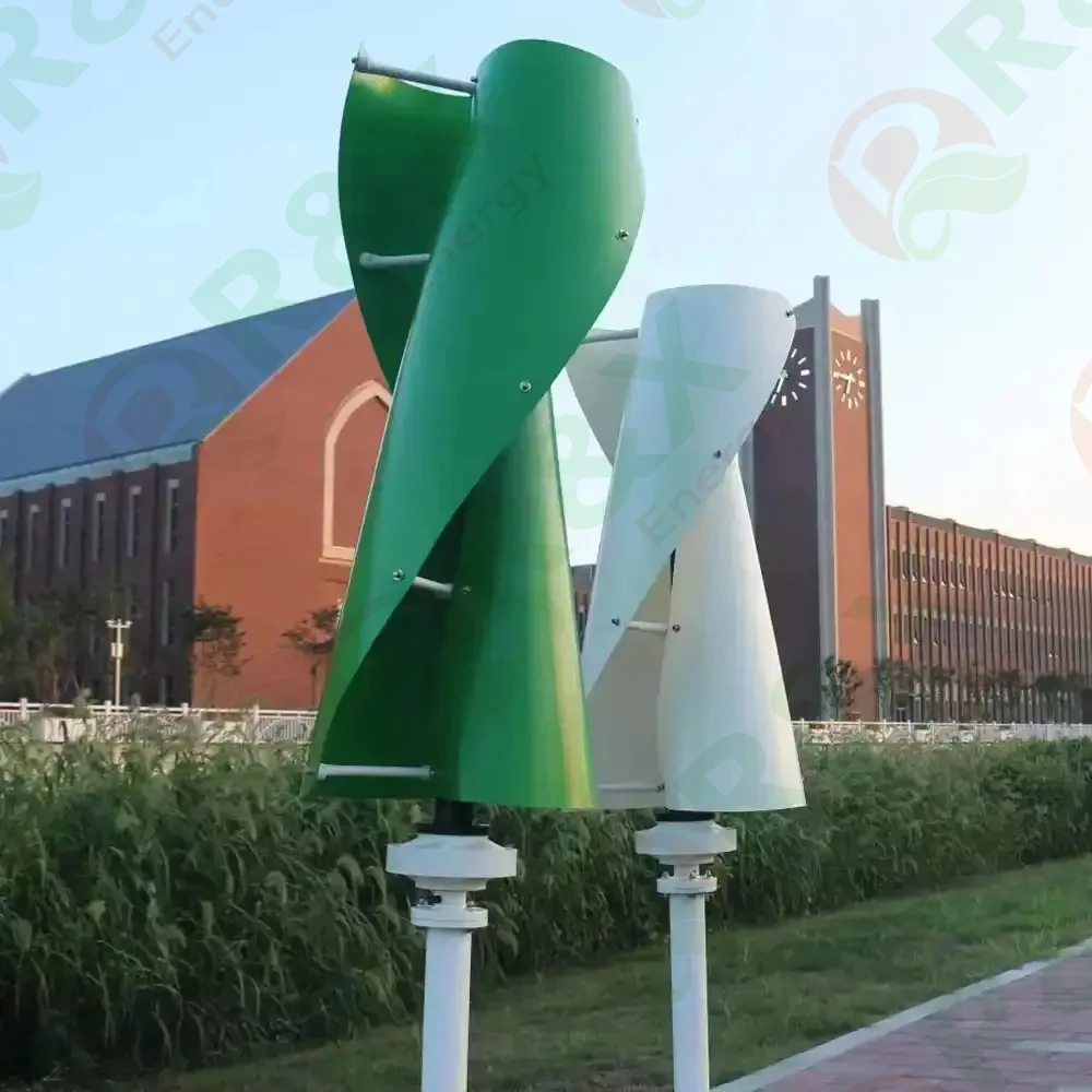 Hot Sale CE Spiral 5kw 10kw 20kw Vertical Axis Wind Turbine Generators High Efficiency 120v/220v Wind Power Generation System