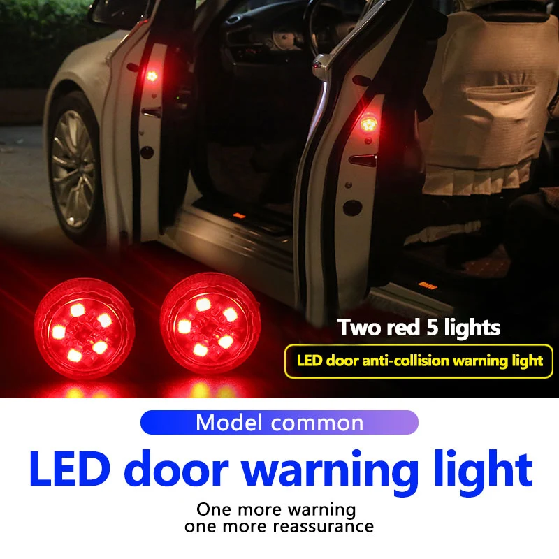 

2 шт., сигнальная лампа для дверей автомобиля, красная мигающая сигнальная лампа для предотвращения столкновений, парковочная сигнальная лампа, стробоскопическая сигнальная лампа для открытия двери, сигнальные огни безопасности