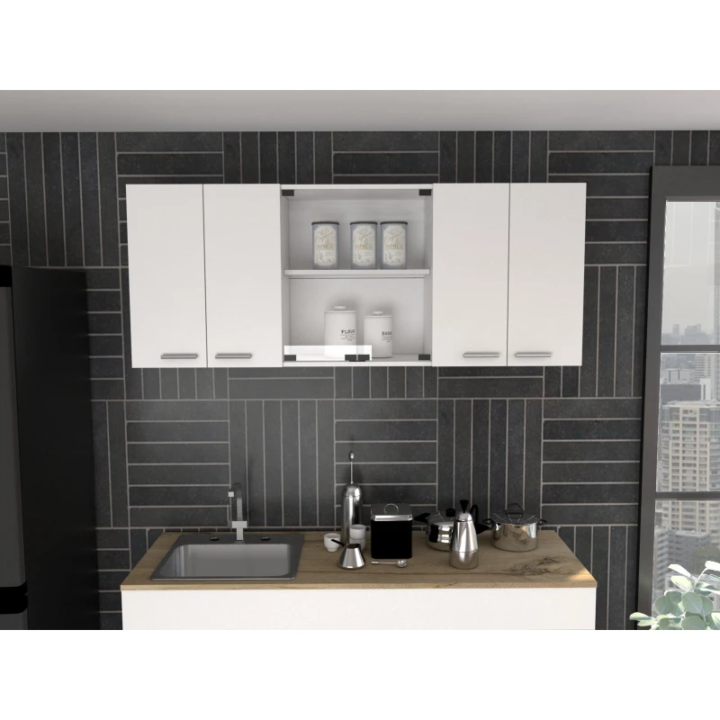 

Настенный шкаф Yuma 150, два закрытых шкафа, два открытых полки