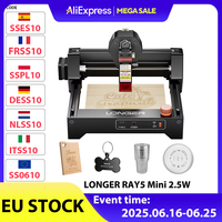 Longer Ray5 Mini 2.5W Laser Engraver, 0.04mm Precision, 12,000Mm/Min Speed, for Wood/ Acrylic/ Leather/ Metal, 130*140mm