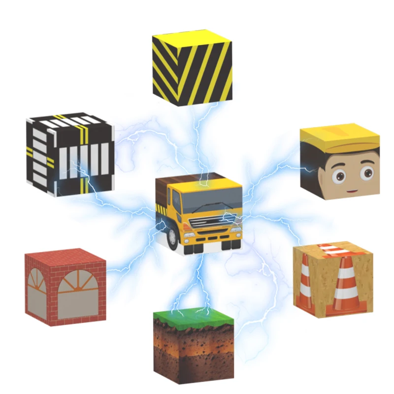 مكعبات بناء مغناطيسية للأطفال 50 قطعة - ألعاب جذعية ذات موضوع هندسي، مجموعة بناء تعليمية