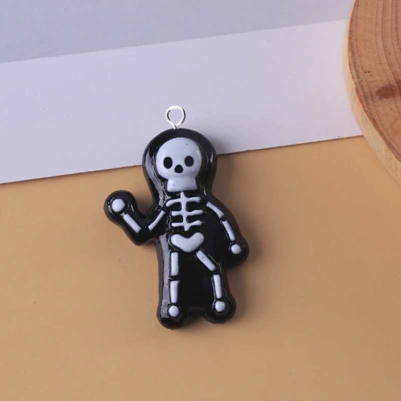 10pcs European Resin Halloween Charms Kawaii Pumpkin Ghost Skeleton Cat Pendants Crafts Decor DIY Earring Jewelry Making C467