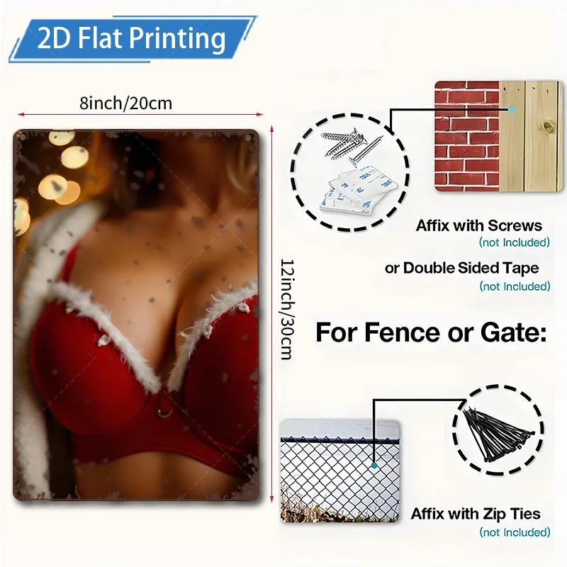 ป้ายโลหะ 1 ชิ้น 4x16 นิ้ว "Modern Glam Red Bra Art Print สําหรับตกแต่งห้องนั่งเล่น"