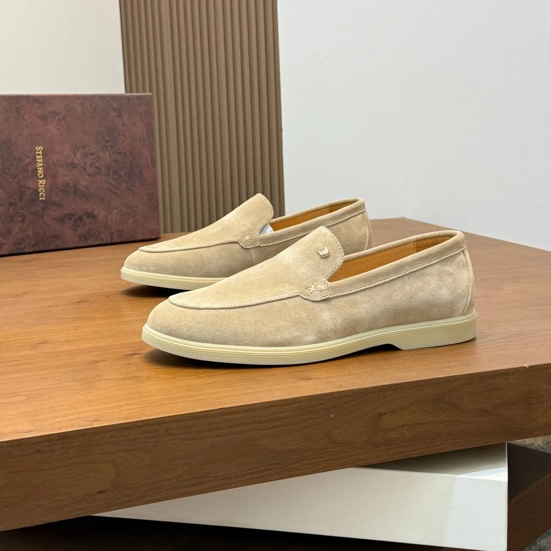 

Stefano Ricci Men's Loafers, High Quality Fashion Luxury Suede Calfskin Loafers Business Leisure Comfort Office Concise