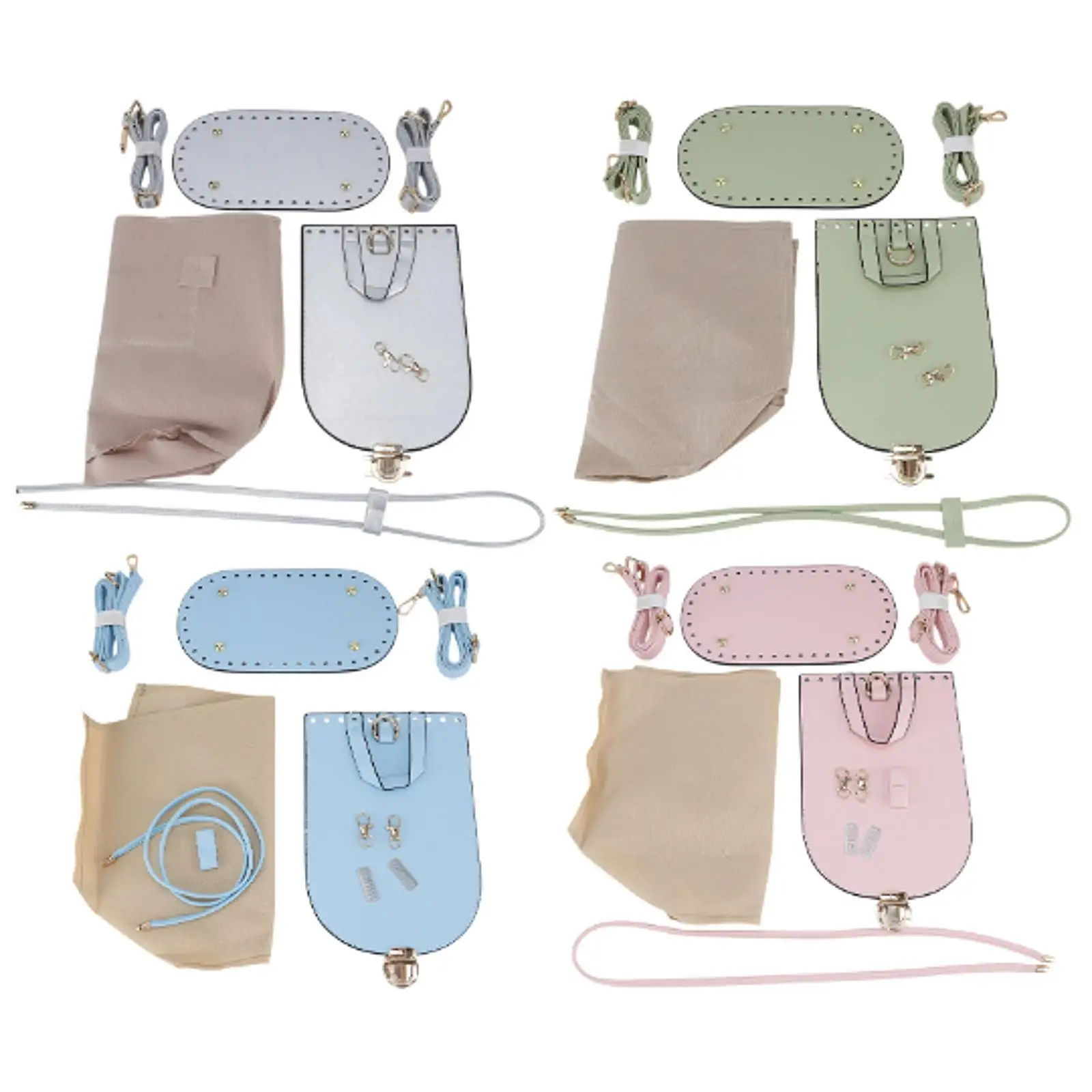 

PU Leather Bag Making Set Lock Clasp Bag Bottom Base DIY Knitting Bag Set