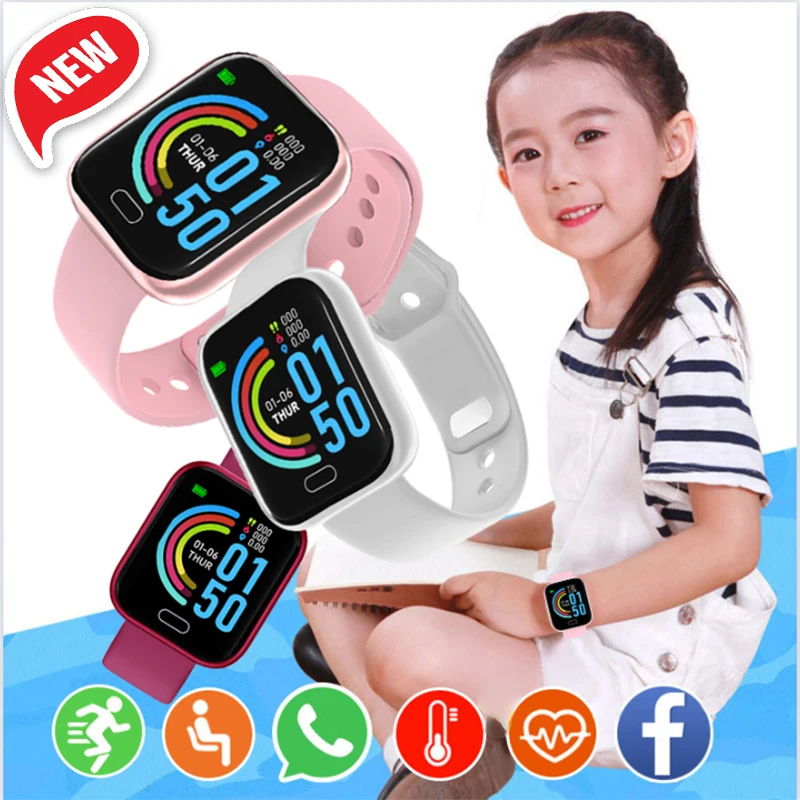 Reloj inteligente Y68 para niños, niños, niñas y estudiantes, pantalla a Color, reloj electrónico Digital LED para deportes, 12-15 años