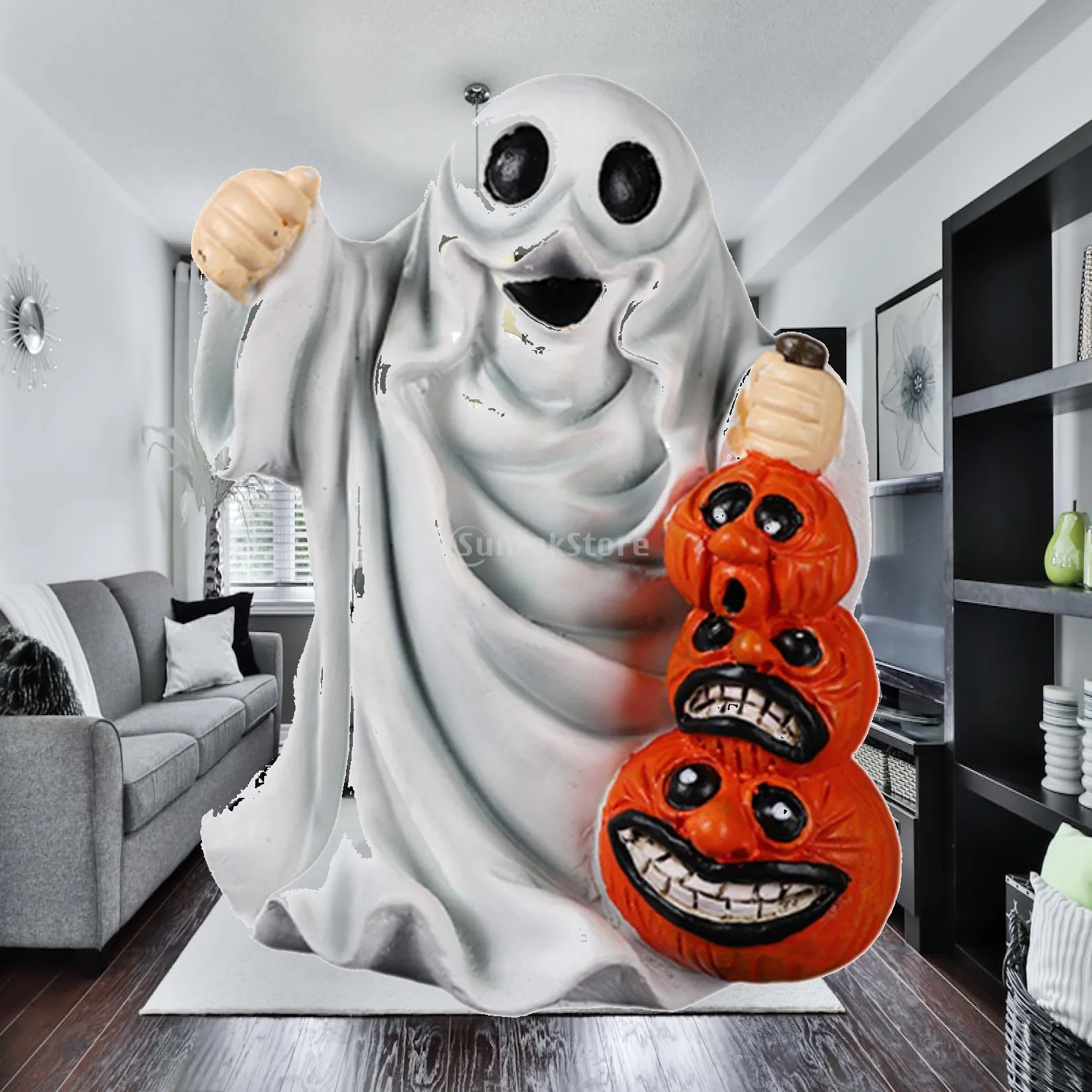 Halloween Ghost Figurine Decoration Cute Handmade Resin for Home Office Desk Decor Lightweight Party Accessory Versatile