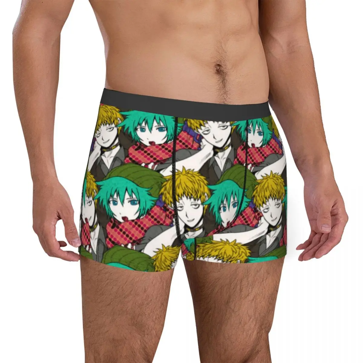 Sexy Boxer Shin Tsukimi Keiji Shinoji Shorts Panties Men\'s Underwear Your Turn To Die Anime Game Underpants for Homme Plus Size