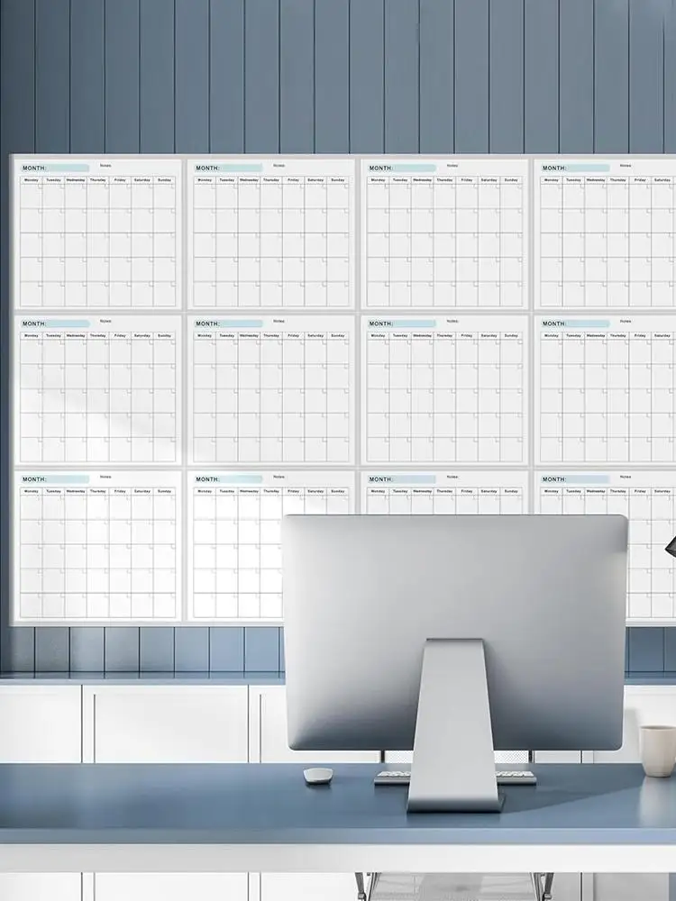 

Стираемый большой настенный календарь, огромный планировщик расписания для влажного и сухого стирания, многоразовая пустая доска, ежегодный календарь для организации