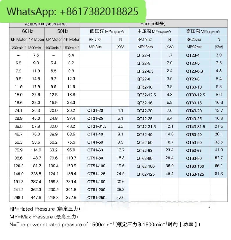 Bomba de engrenagem dupla QT5142-125-31.5 Bomba de engrenagem interna