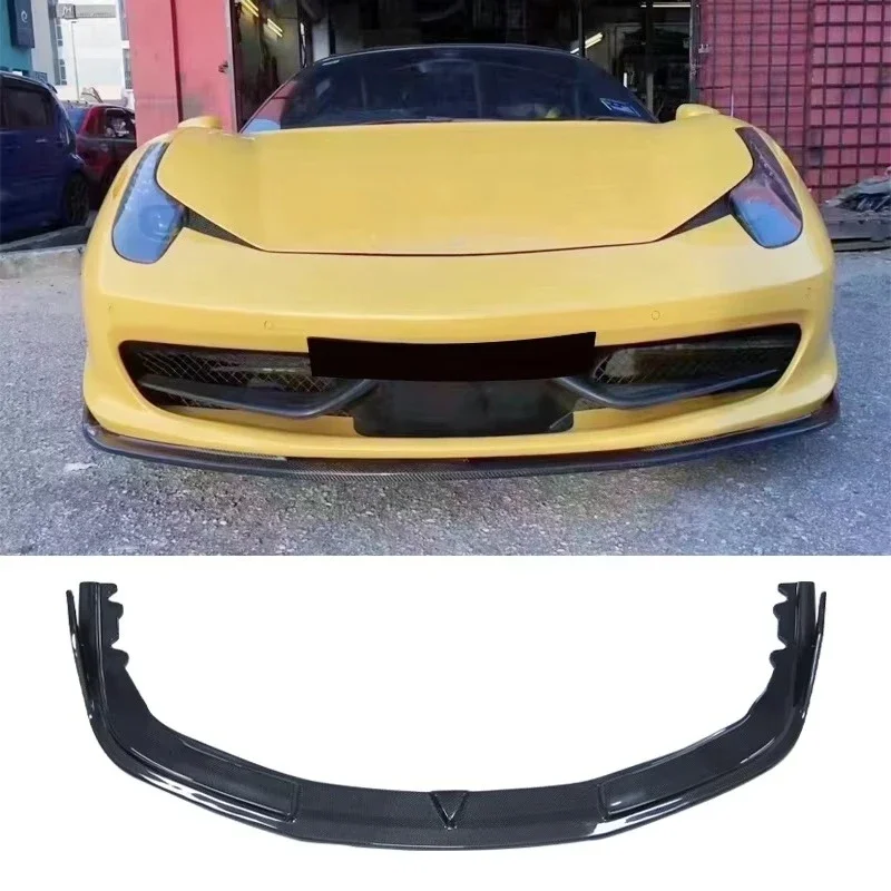 

458 Real Carbon Fiber Front Lip for F 458 Italia Spider Racing Car Style Front Bumper Chin Lip Spoiler Splitter Body Kit