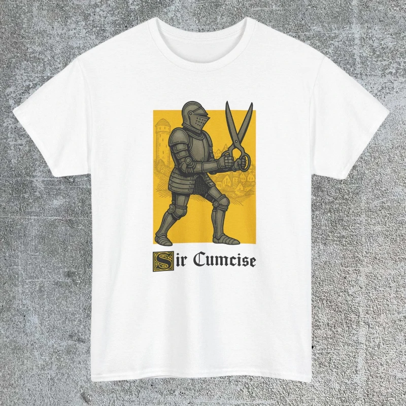 

Мужская футболка Sir Cumcise Funny Knight Meme Edgy Dark Humor унисекс, женская футболка большого размера, уличная одежда, повседневный хлопковый топ с короткими рукавами