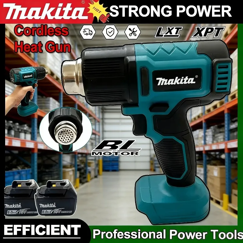 

Makita 18V Hot Air Baking Gun Tools Cordless Heat Gun Air Dryer For Soldering Max 550°C Shrink Film Wireless Rechargeable