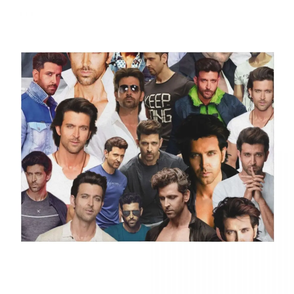 

Hrithik Roshan photo colllage Throw Blanket Blankets For Sofas Travel Soft Beds christmas decoration Blankets