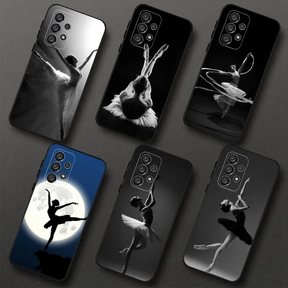 Ballerina Ballet Dancing  Phone Case For Samsung Galaxy A20,A21s,A22,A31,A32,A52,A53,A72,73,A80,A91 Soft Black Cover