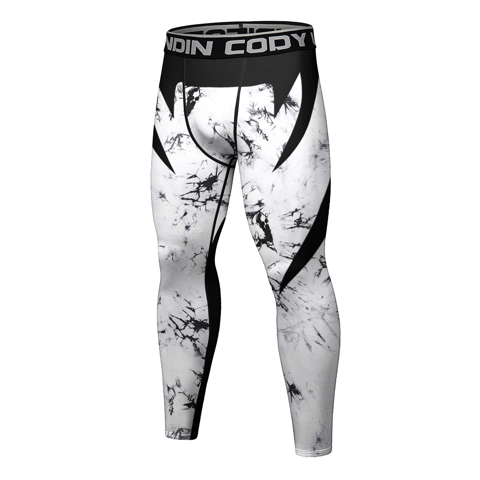 Cody Custom Logo Polyester Compression  Tights Leggings Waistband BJJ Jiu Jitsu Spats Kickboxing Pants Male Training Pants