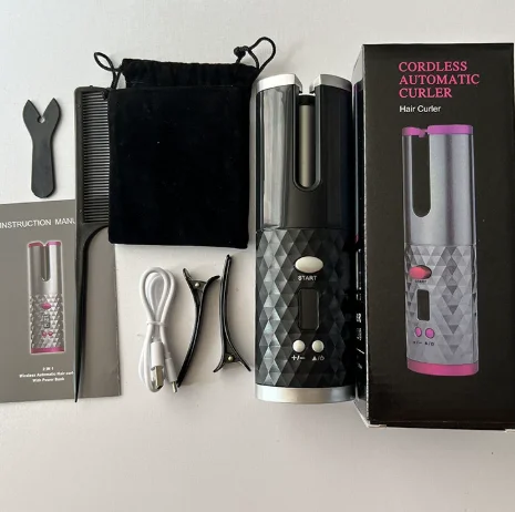 Draagbare draadloze automatische krultang 3-kleuropties USB-opladen Anti-verbranding haarkrultang voor styling