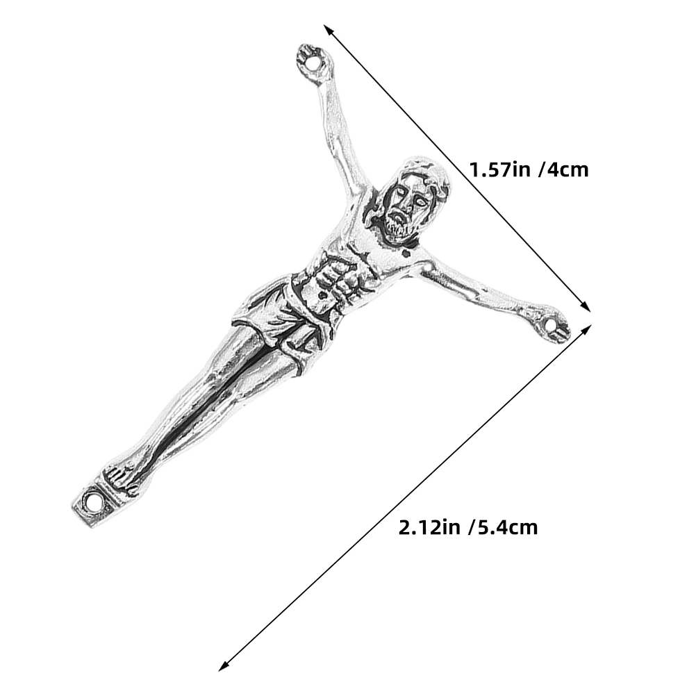 1pc Classic Silver Cross Craftsmanship For Solid Crucifix Pendant Charm Retro Finish Religious Jewelry Metal Alloy Pendant 54mm