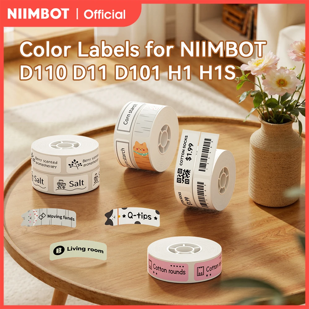 Niimbot Thermal Label Paper 3 Rolls/Set Waterproof Scratch-Resistant Tape Sticker for D110 D11 D101 H1 H1S Smart Label Printer