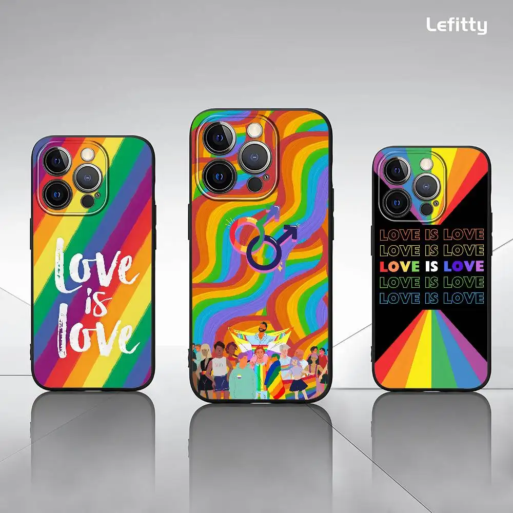 Casing HP Gay Queer Homoseksualitas untuk iPhone 16 15 14 13 Pro Max Plus Mini, Casing Lunak Buram Anti-Shock