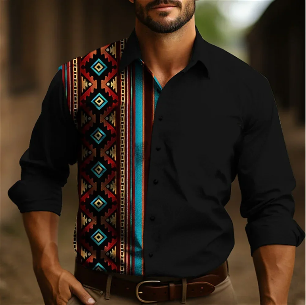 

2024 Men's Shirt Long Sleeve Casual Men's Shirt European Trend Fashion Printed Style Breathable Style More Comfortable And Suita