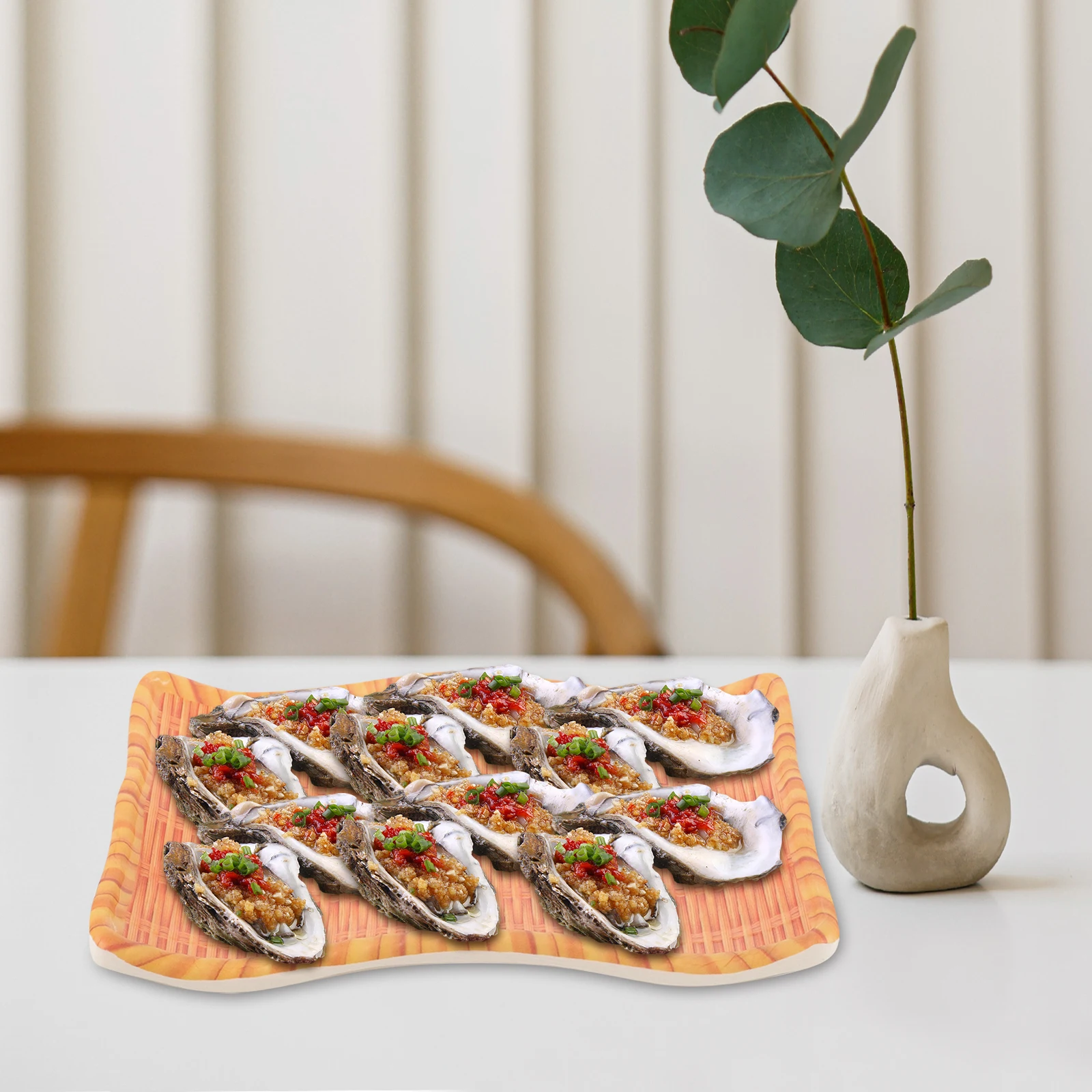 Plato simulado de bambú, platos de Sushi para servir platos de fiesta, bandejas de comida para cena, aperitivo, melamina, fiestas rectangulares