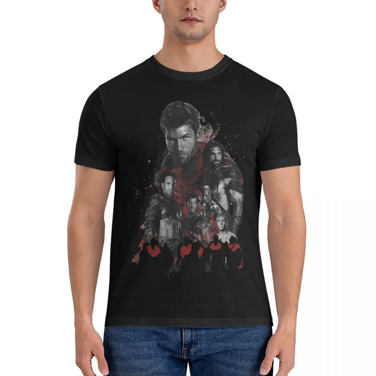 Spartacus And His Rebel Leaders Men T Shirts Spartacus Hipster Tees Short Sleeve Crewneck T-Shirts 100% Cotton Birthday Gift