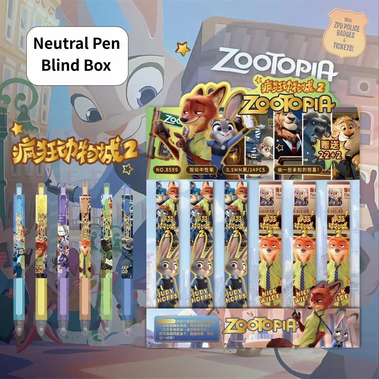 6Pcs Cartoon Anime Figure Neutral Pen Blind Box Speed Dry Smooth 0.5mm Black Water Pen Office Student Learning Supplies Gifts