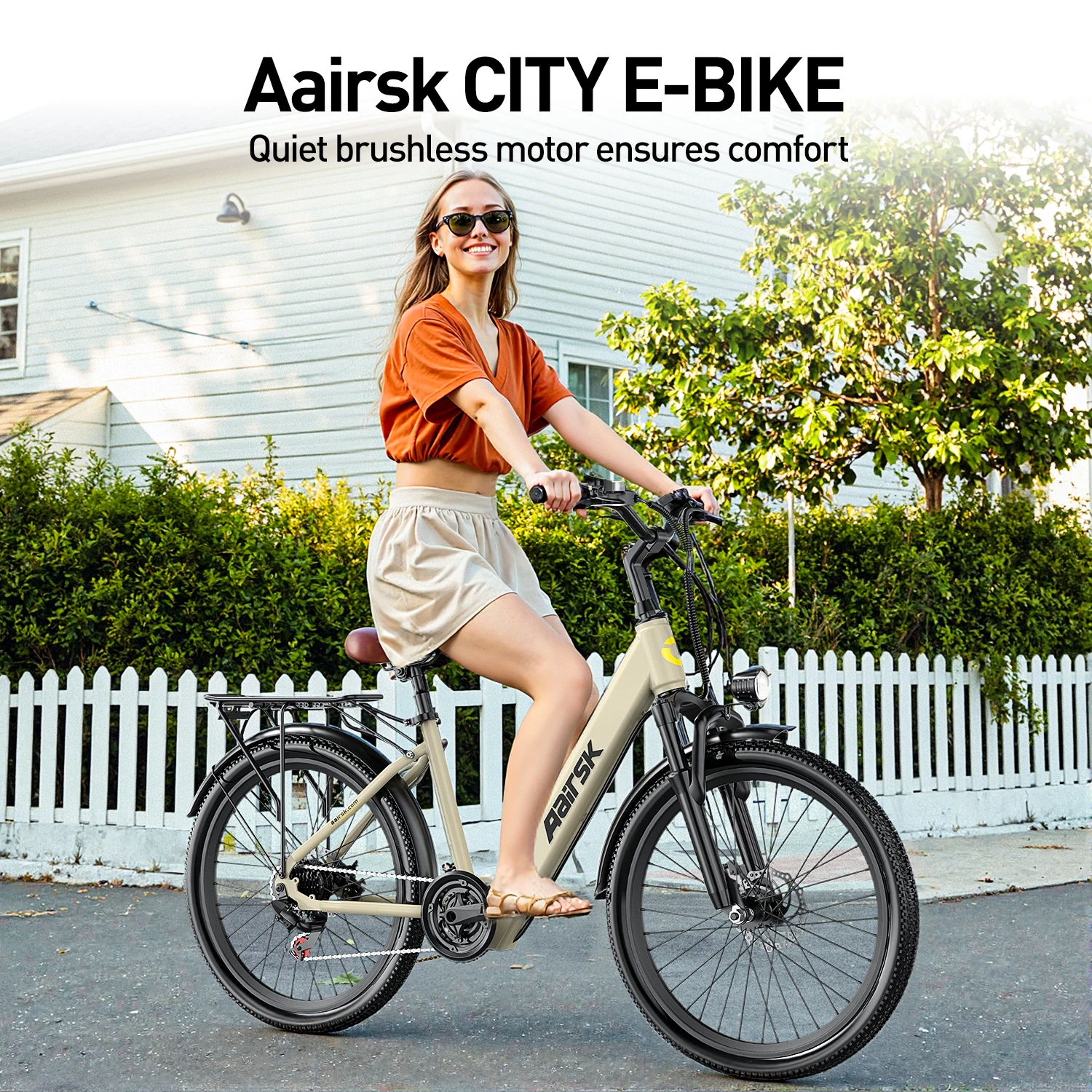 Aairsk SU7 الكبار Ebike 400 واط موتور 36 فولت 13 أمبير بطارية دراجة كهربائية الحضرية التنقل 24*1.95 "الإطارات السفر دراجة كهربائية جبلية #2