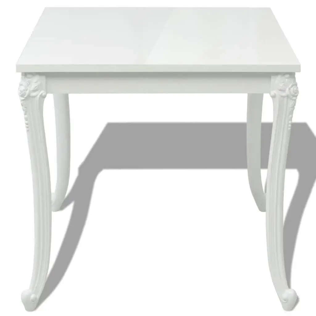 Glossy White Square Dining Table 31.5x31.5x29.9 Modern Furniture for Home & Kitchen image 3
