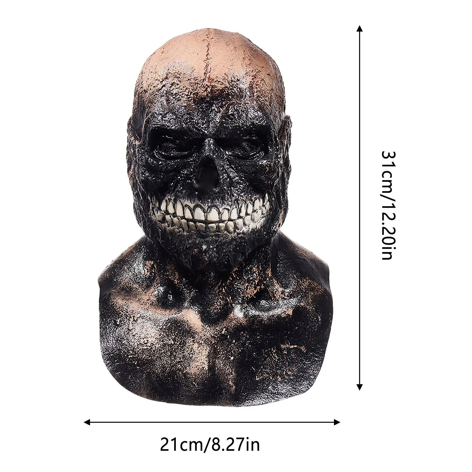 Halloween-Totenkopfmaske, Gruselige Biochemische Maske, Latex-Skelettmaske, Gruselige Masken für Erwachsene Kostümparty – Detail 5