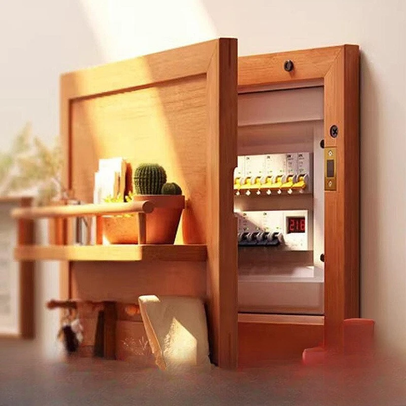 Meter box decorative painting distribution box wall hanging hanger wall shelf solid wood multi-functional door hanging hook