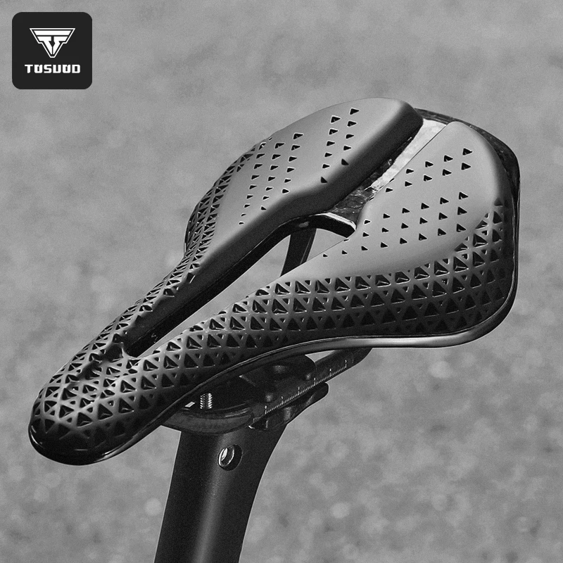 

TOSUOD 3D carbon fiber bicycle seat, black. Advanced material for durability and comfort. Ideal for enhancing your bike.