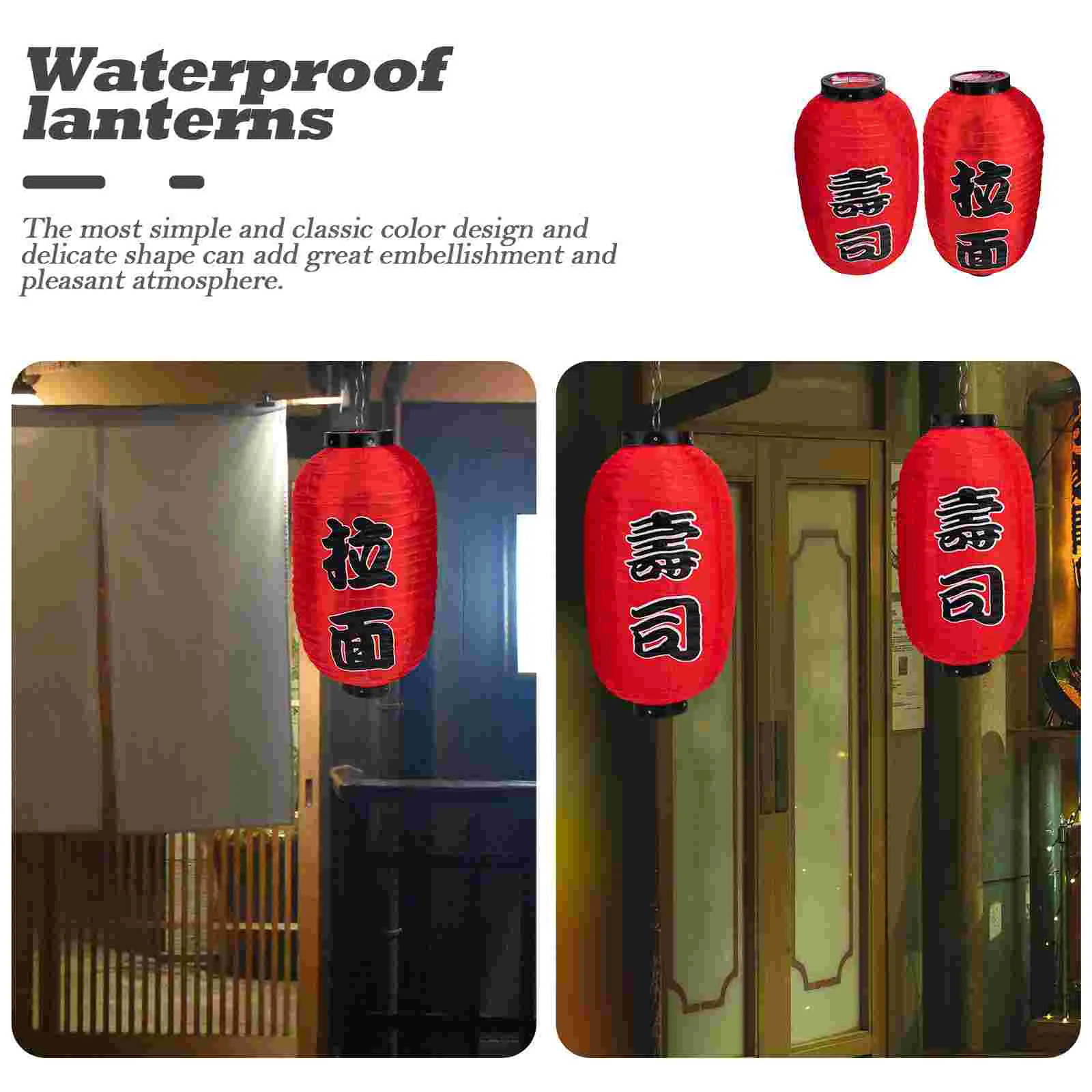 فانوس معلق خارجي مزخرف ، فوانيس بلاستيكية حمراء صينية ، ديكور من النوع الياباني للمهرجان ، 4 *