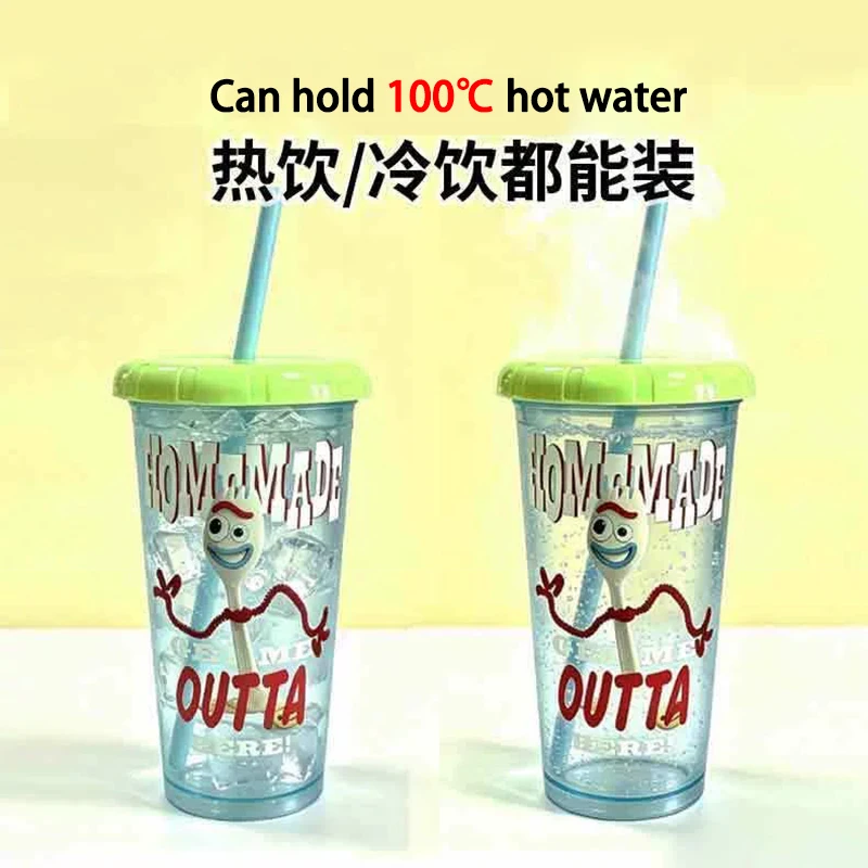 4Pcs Toy Story Straw Cup Cartoon Woody Buzz Lightyear Plastic Straw Water Cup Set Lidded Drinking Cups Party Tableware Gifts view 3
