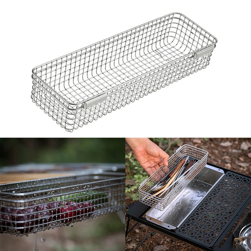 

Сливная корзина для кемпинга, боковая подвесная стойка для хранения из нержавеющей стали для стола IGT, корзина для кемпингового стола, сменные аксессуары