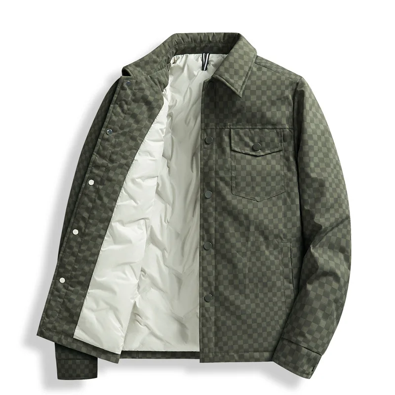 Men's Down Jacket for Autumn & Winter: New Style, Warm, Slim-Fit with Casual Lapel for Young Adults