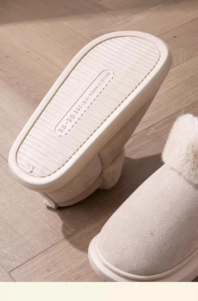 Winter Warme Hausschuhe Indoor Outdoor Baumwolle Plüsch Schuhe Eva Leichte Gemütliche Pelz Futter Für Männer Frauen Familie Komfort – Detail 7