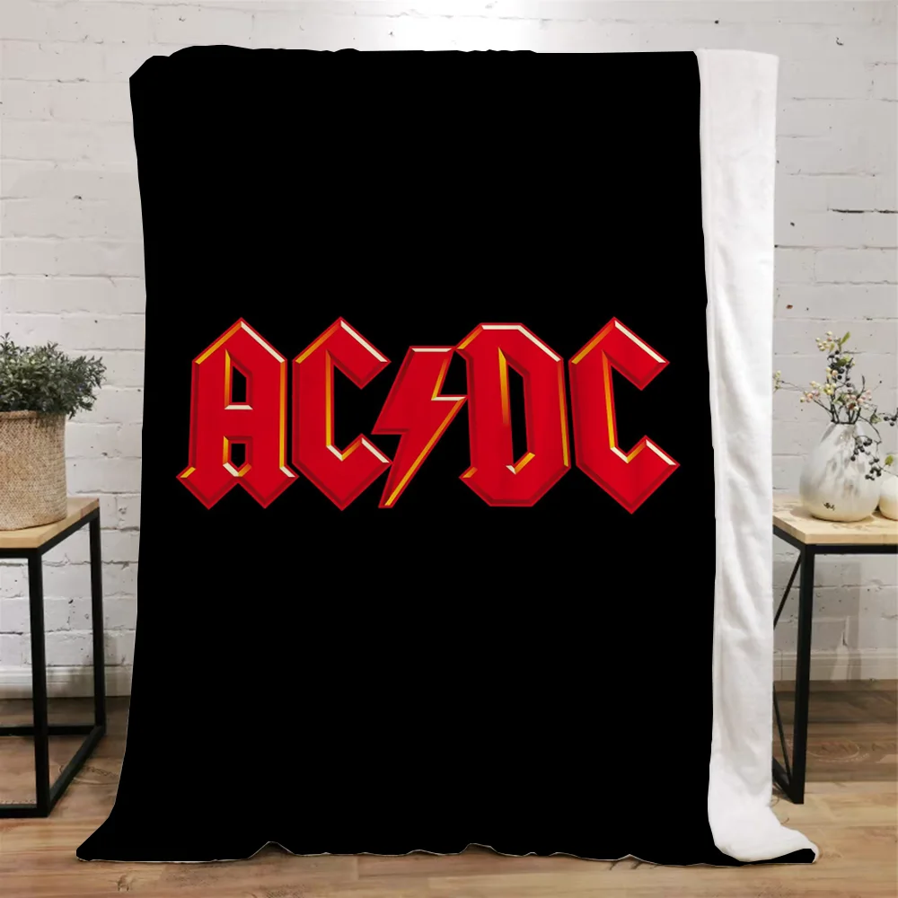 Rock-ACDC Fluffy Soft Blankets and Throws Anime Blanket King Size Luxury Bedding Interior for Home Beach Towel Bed Throw Knee &