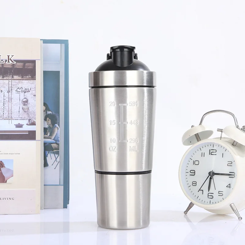 Stainless Steel Protein Shaking Pot Cup Fitness Sports Cup Car Thermos Cup Large Capacity Portable Outdoor Sports Kettle
