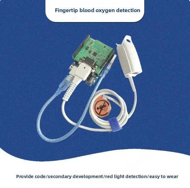 Finger clip heart rate pulse oximetry sensor Transmissive PPG oximetry detection Arduino kit