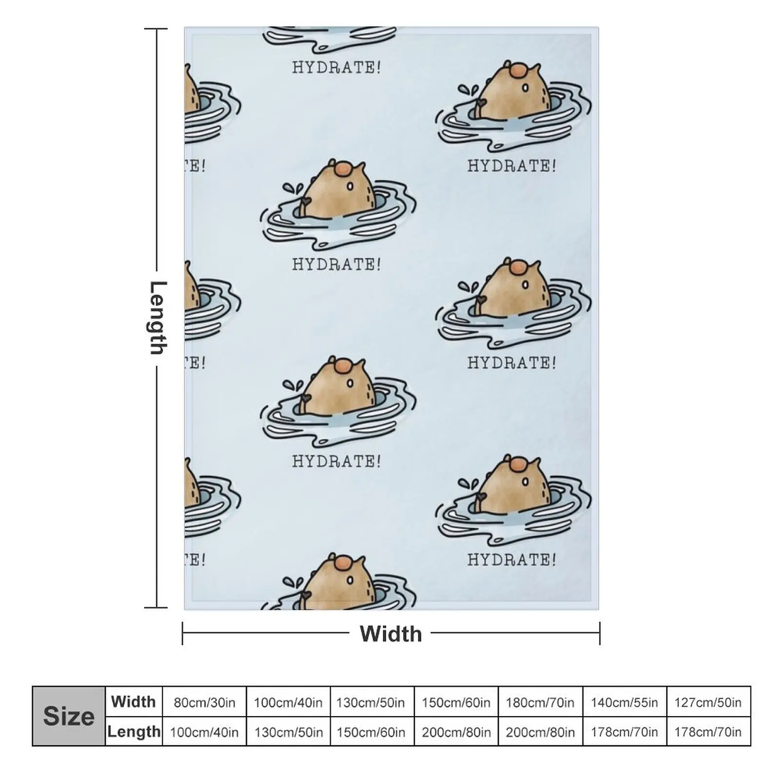 Capybara Hydrate Reminder Throw Blanket manga Retros Soft Plush Plaid Blankets