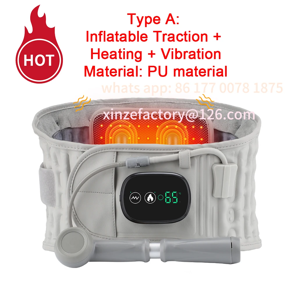 Customizable Lumbar Traction Device Heating Airbag Inflatable Decompression Back Belt Hot Compress Massage Men Women Waist