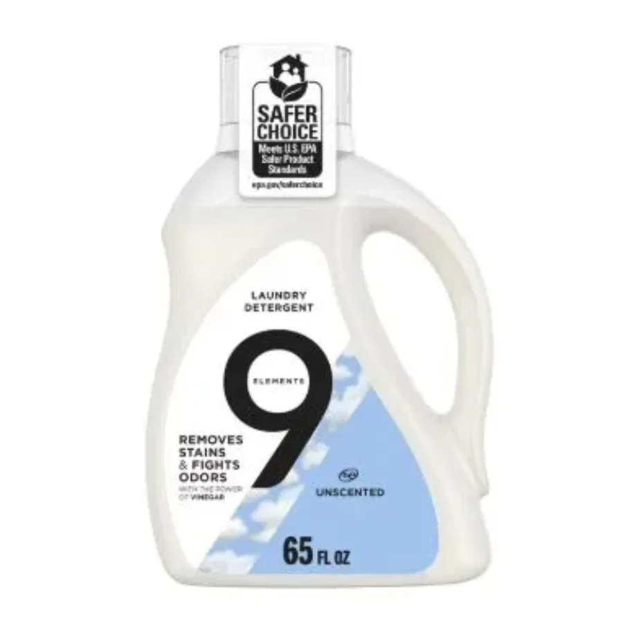 

9 Elements Natural Liquid Laundry Detergent Unscented Vinegar Powered 35 Loads 65 fl oz