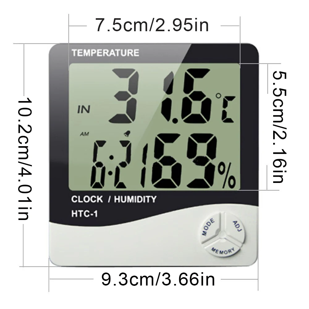 Lash LCD Digital Thermometer Hygrometer Grafting Eyelashes Temperature Humidity Tester Weather Station Clock Salon Makeup Tools